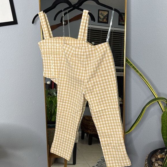 House of CB 'Lottie' & 'Carella' Gingerbread Gingham Capri Set NWT - Picture 9 of 9